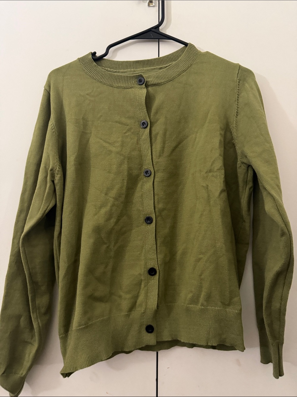 Green Button-Front Women's Sweater